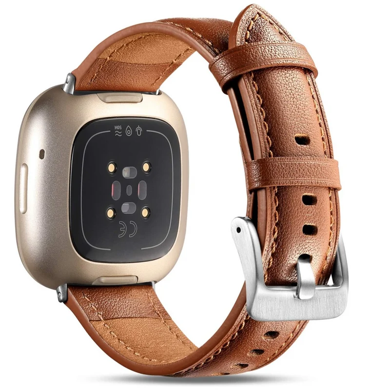 Sehr Bequem Fitbit Versa 4 / Fitbit Sense 2 Echtes Leder Universell Armband
