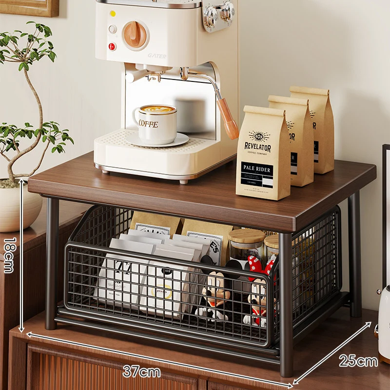 Theke Holzplatte Schiebemesh Lagerkorb Organizer mit Metallrahmen