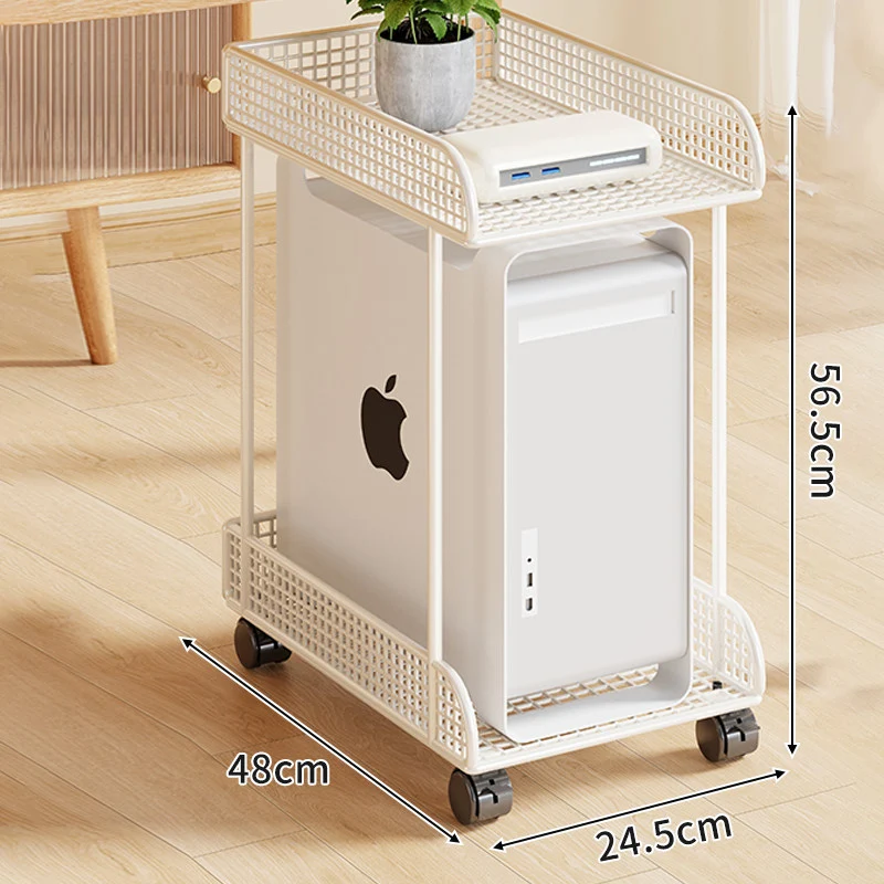 Rolling Mesh CPU Tower Stand mit verriegelbaren Rollen