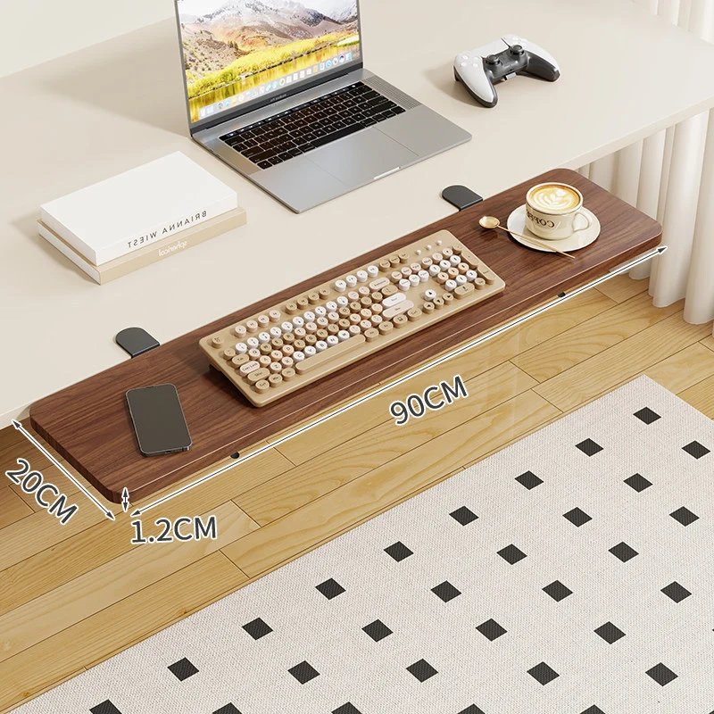 Clamp-On Klappbarer Bambus-Seitentablettisch für Schreibtisch und Sofa