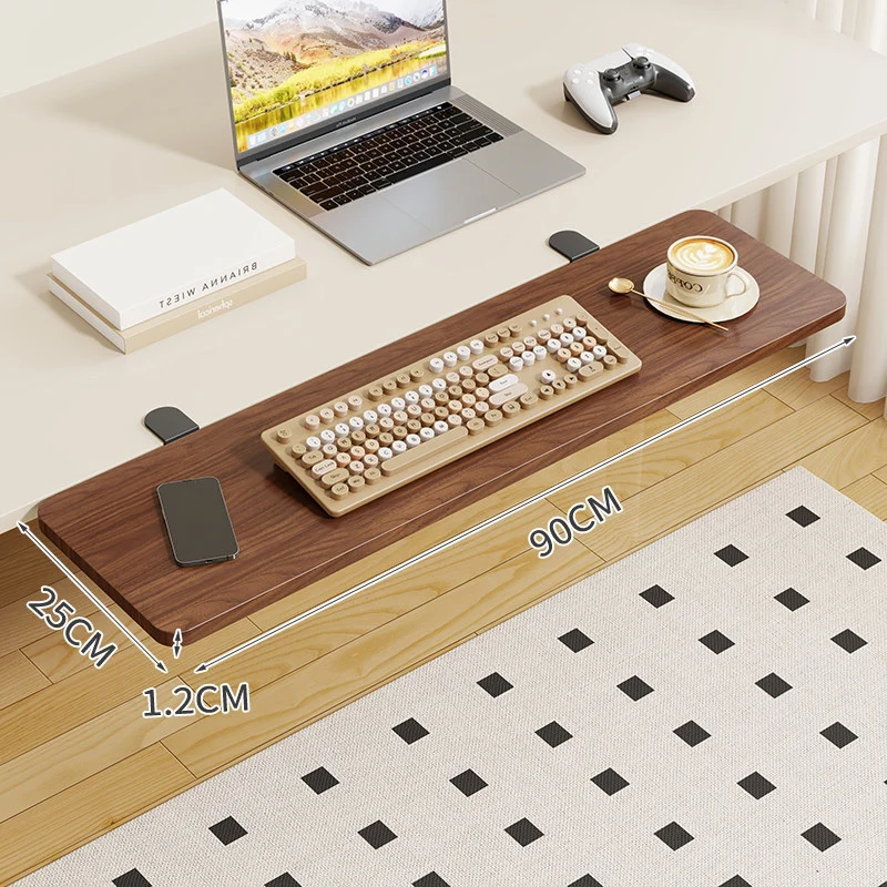 Clamp-On Klappbarer Bambus-Seitentablettisch für Schreibtisch und Sofa