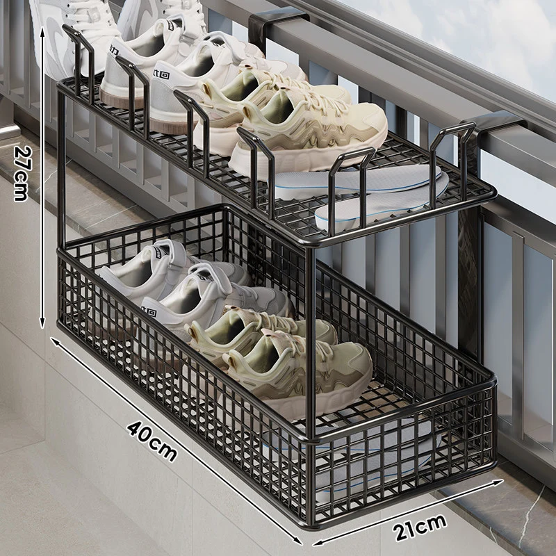 Über-Fenster hängender Schuh-Trocknungs- und Aufbewahrungskorb-Organizer