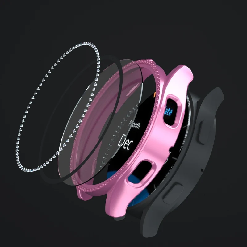 Unglaublich Gut Samsung Galaxy Watch 7 40mm Hülle mit Displayschutz in Glas und Strass
