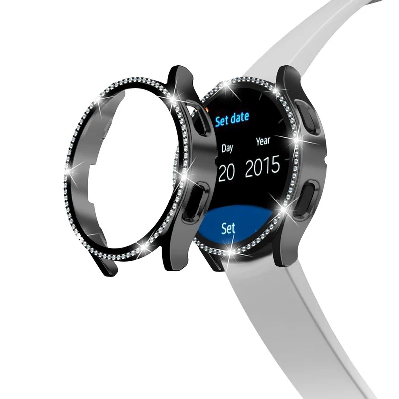 Unglaublich Gut Samsung Galaxy Watch 7 40mm Hülle mit Displayschutz in Glas und Strass