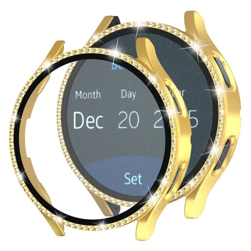 Unglaublich Gut Samsung Galaxy Watch 7 40mm Hülle mit Displayschutz in Glas und Strass