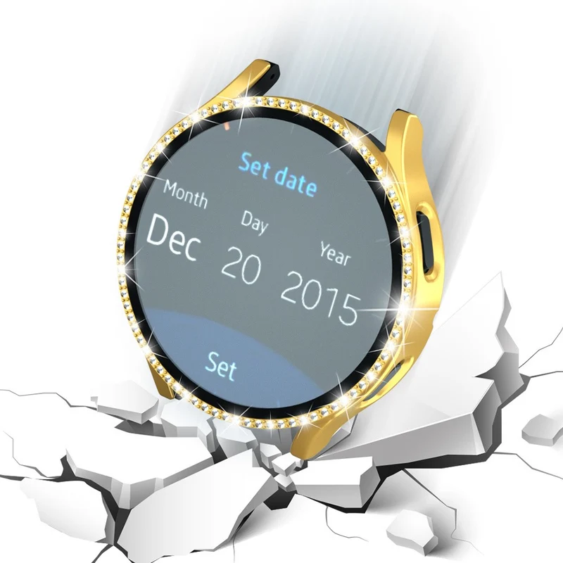 Unglaublich Gut Samsung Galaxy Watch 7 40mm Hülle mit Displayschutz in Glas und Strass
