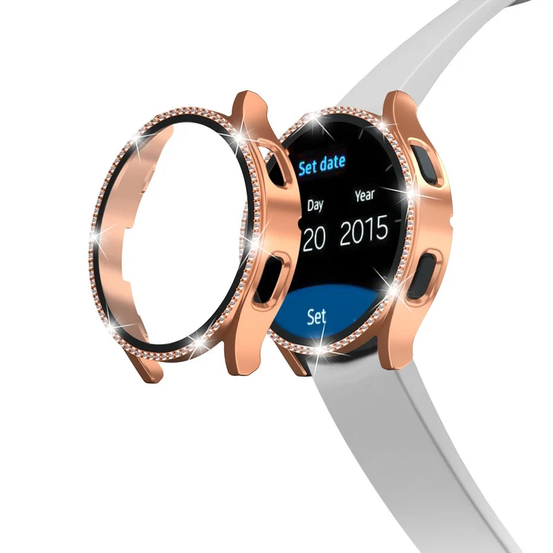 Unglaublich Gut Samsung Galaxy Watch 7 40mm Hülle mit Displayschutz in Glas und Strass