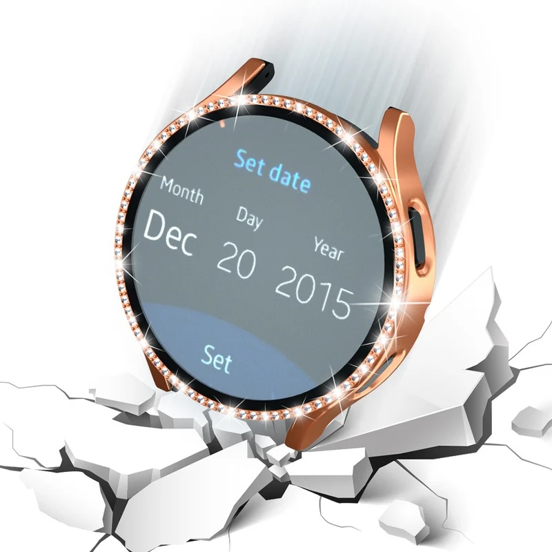 Unglaublich Gut Samsung Galaxy Watch 7 40mm Hülle mit Displayschutz in Glas und Strass