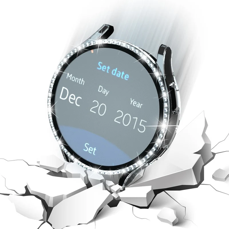 Unglaublich Gut Samsung Galaxy Watch 7 40mm Hülle mit Displayschutz in Glas und Strass