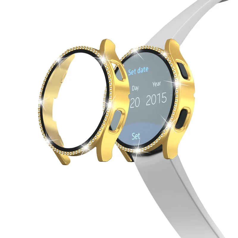 Absolut Schön Samsung Galaxy Watch 7 44mm Hülle mit Displayschutz in Glas und Strass