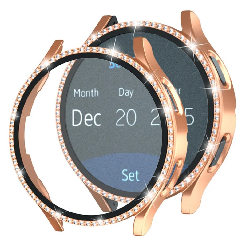 Absolut Schön Samsung Galaxy Watch 7 44mm Hülle mit Displayschutz in Glas und Strass