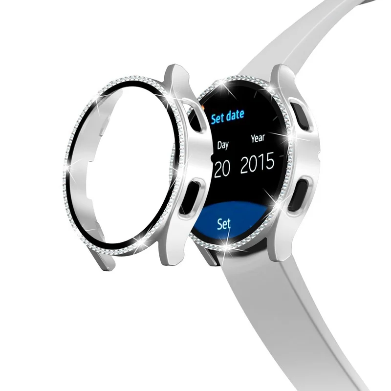 Absolut Schön Samsung Galaxy Watch 7 44mm Hülle mit Displayschutz in Glas und Strass