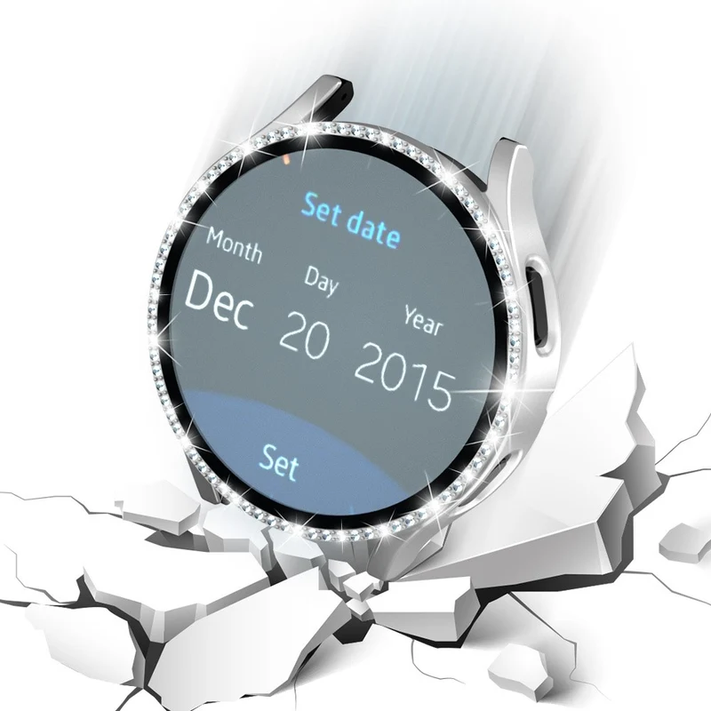 Absolut Schön Samsung Galaxy Watch 7 44mm Hülle mit Displayschutz in Glas und Strass