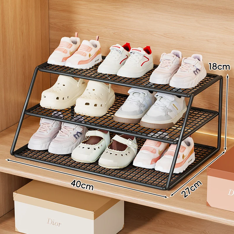 Multi-Tier Kompakt Metall Netz Schuhdisplay Regal für Eingangsbereich und Kleiderschrank