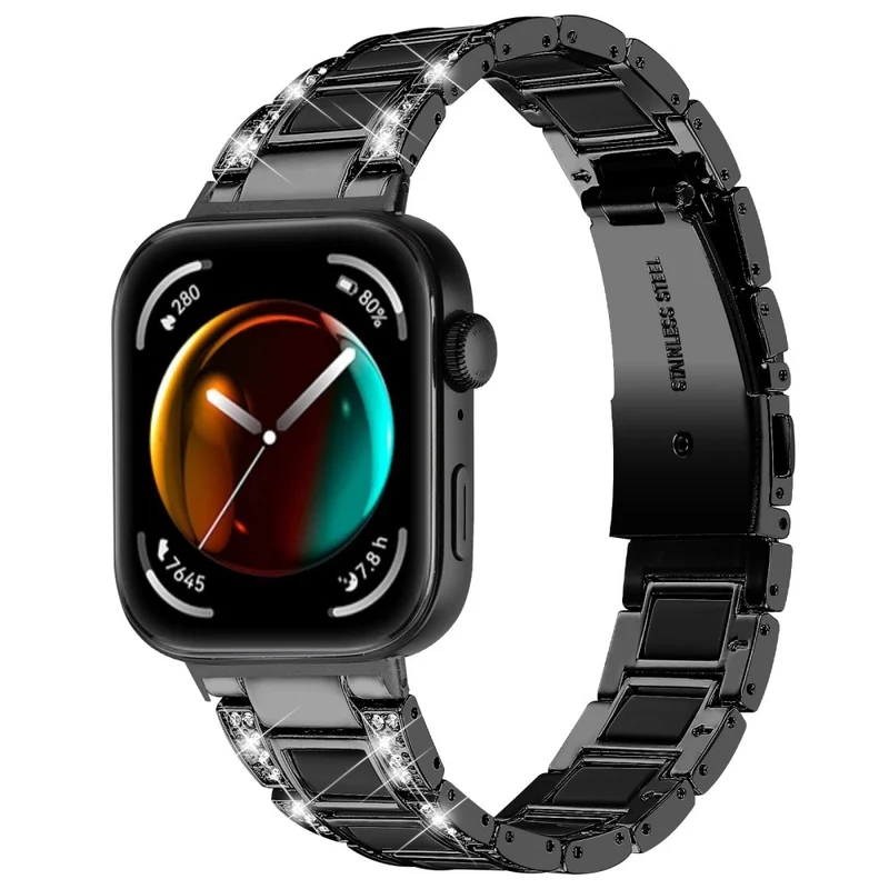 Wirklich Schön Huawei Watch Fit 3 Metall Und Strass Armband