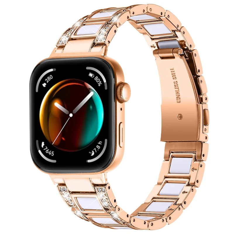 Wirklich Schön Huawei Watch Fit 3 Metall Und Strass Armband