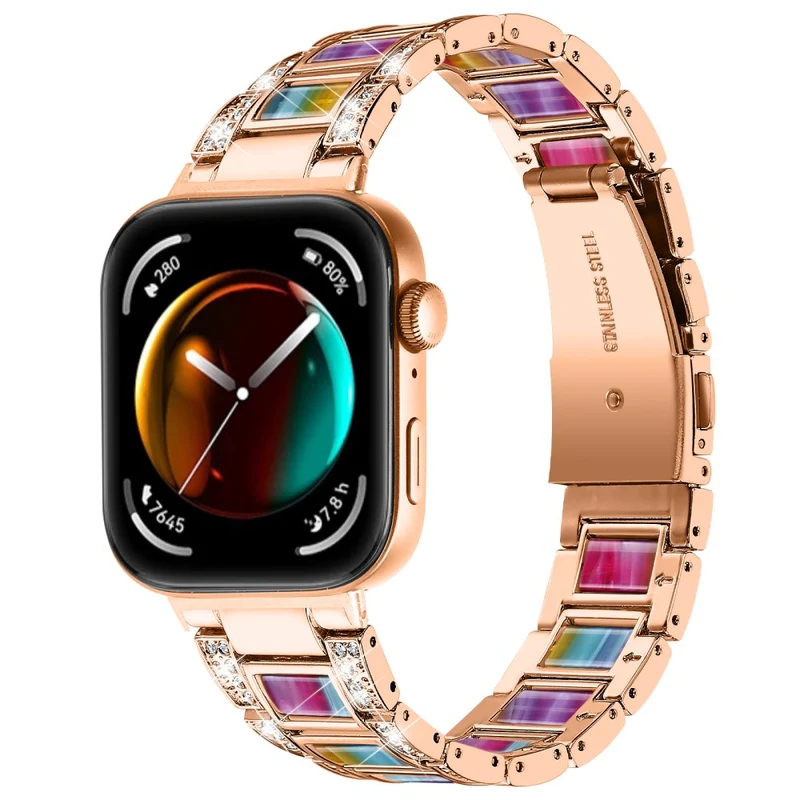 Wirklich Schön Huawei Watch Fit 3 Metall Und Strass Armband