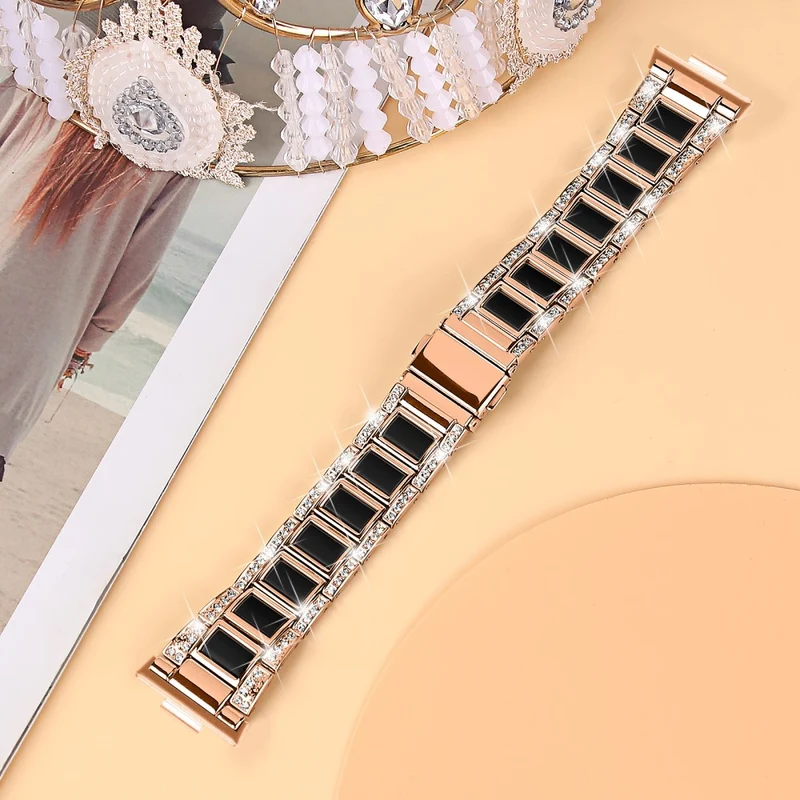 Wirklich Schön Huawei Watch Fit 3 Metall Und Strass Armband