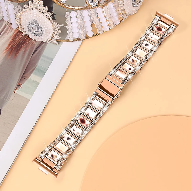Wirklich Schön Huawei Watch Fit 3 Metall Und Strass Armband