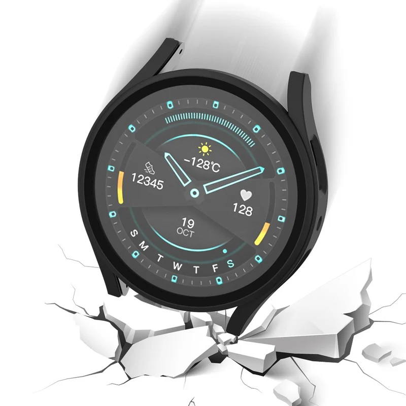 Auffallend Modisch Samsung Galaxy Watch 7 44mm Hülle mit Displayschutz in Glas und Plastik