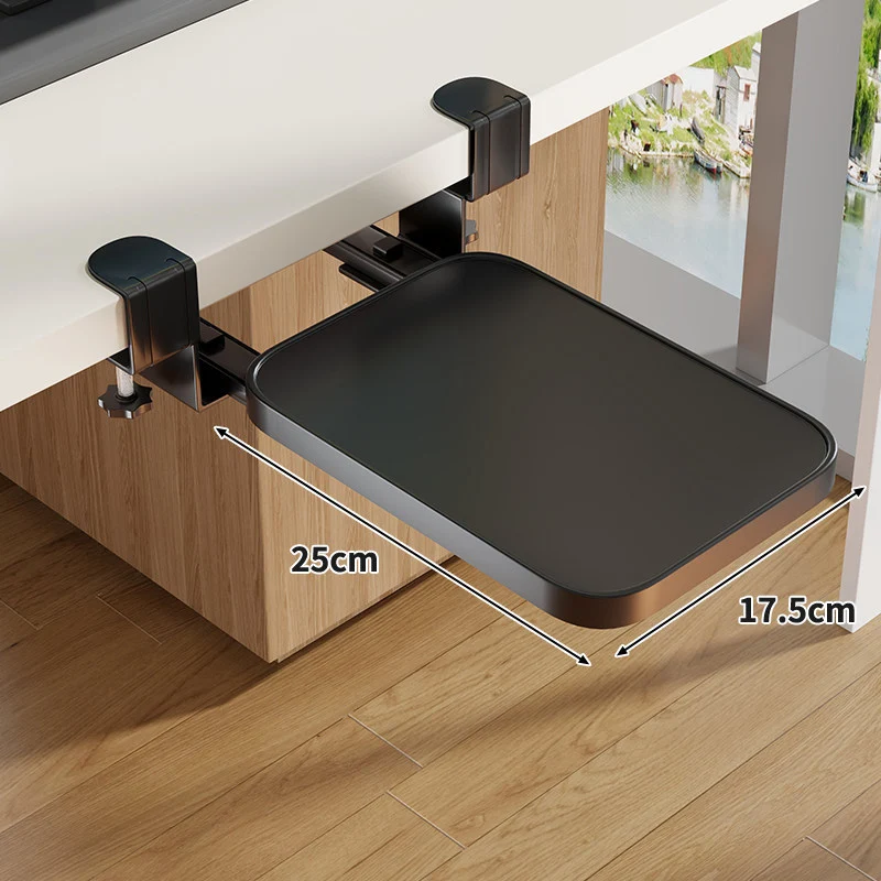 Schraubmontierte Gleitschiene Ergonomische Holzmaserung Tastatur- & Mausplattform