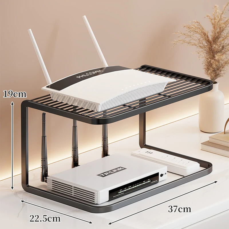 Belüfteter Desktop-Router- und Modemständer-Organizer