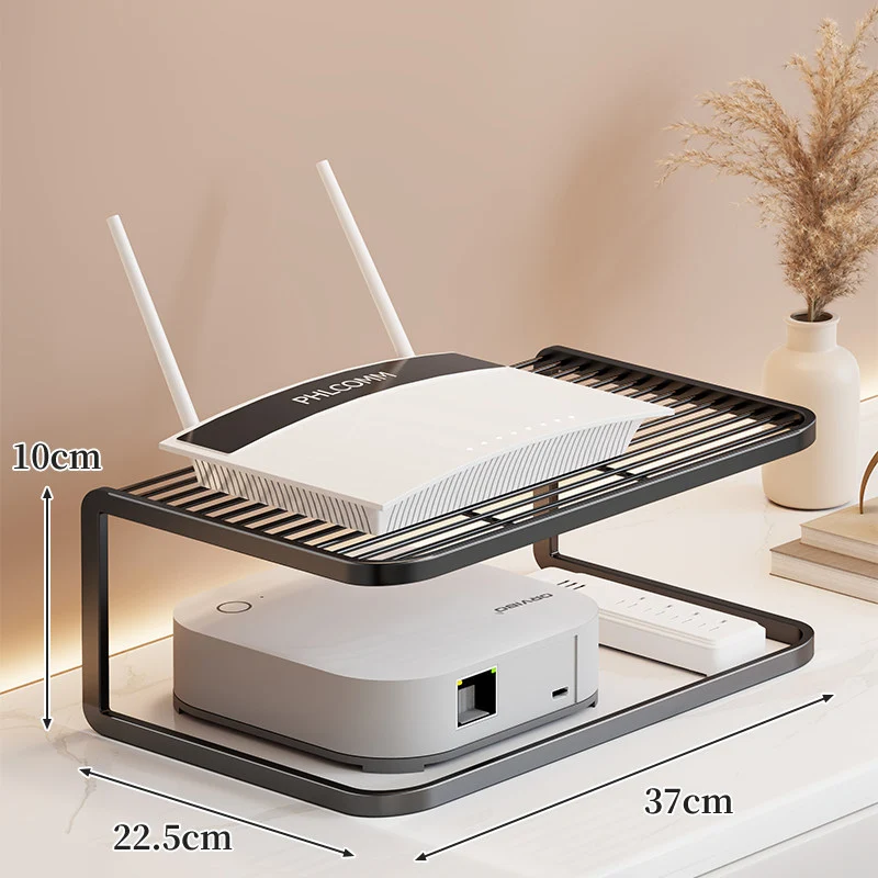 Belüfteter Desktop-Router- und Modemständer-Organizer