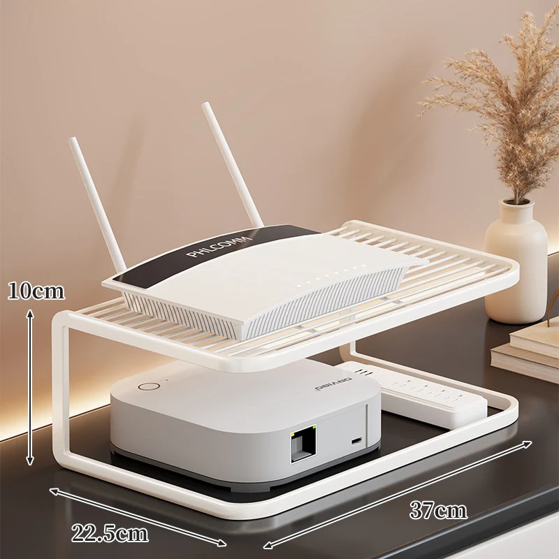 Belüfteter Desktop-Router- und Modemständer-Organizer