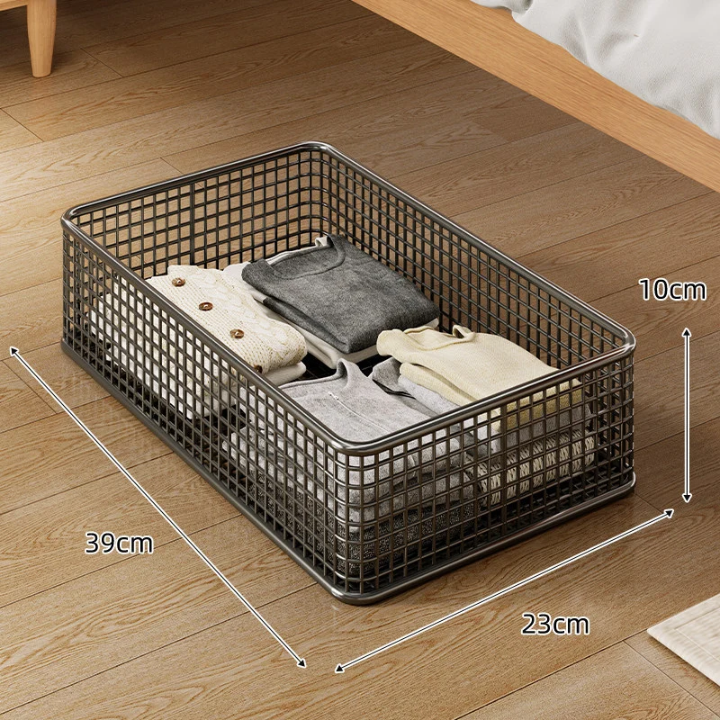 Niedrigprofil Rechteckiger Metallgitter Unter-Bett Aufbewahrungskorb Organizer