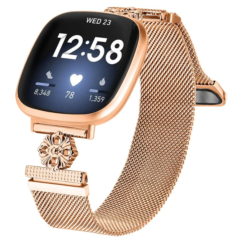 Sehr Angenehm Fitbit Versa 4 / Fitbit Sense 2 Metall Universell Armband