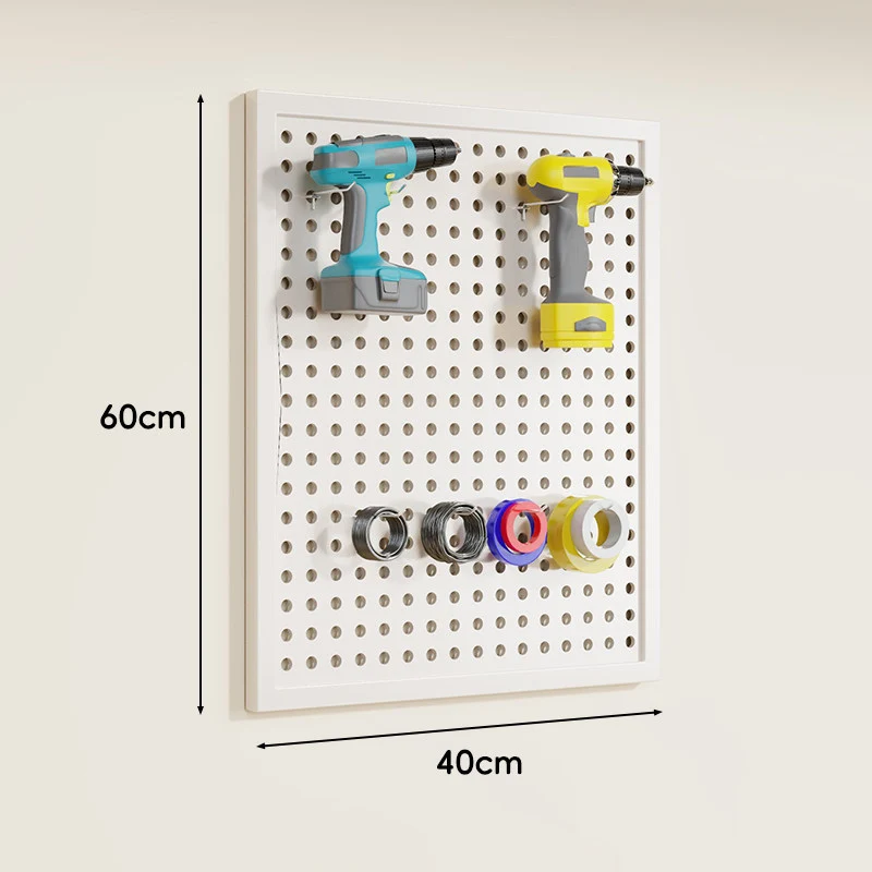 Wandmontierter Lochblech-Werkzeug-Pegboard-Organizer mit modularen Haken und Drahtkörben