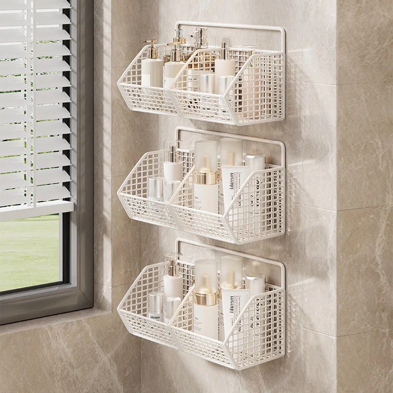 Wandmontierter Dual-Tier Gitter-Mesh Badezimmer Duschcaddy mit abtropfbaren Körben