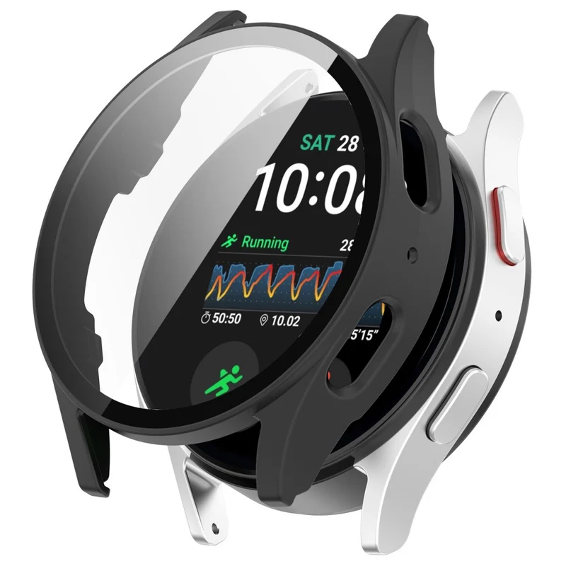 Hart Samsung Galaxy Watch 7 44mm Hülle mit Displayschutz in Glas und Plastik