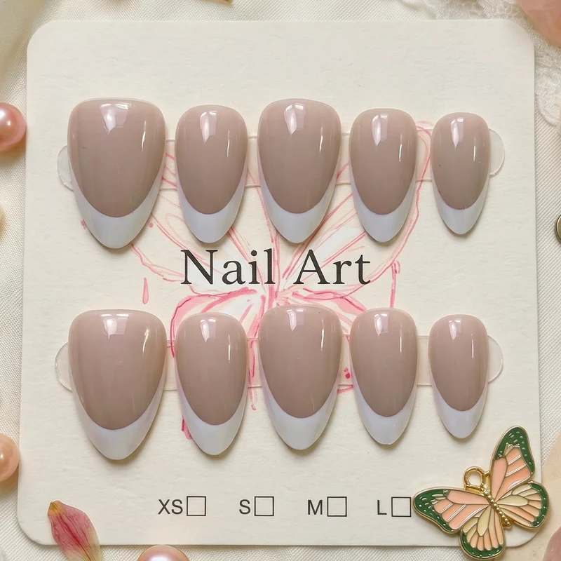 Premium French Tip Press-On Nail Set