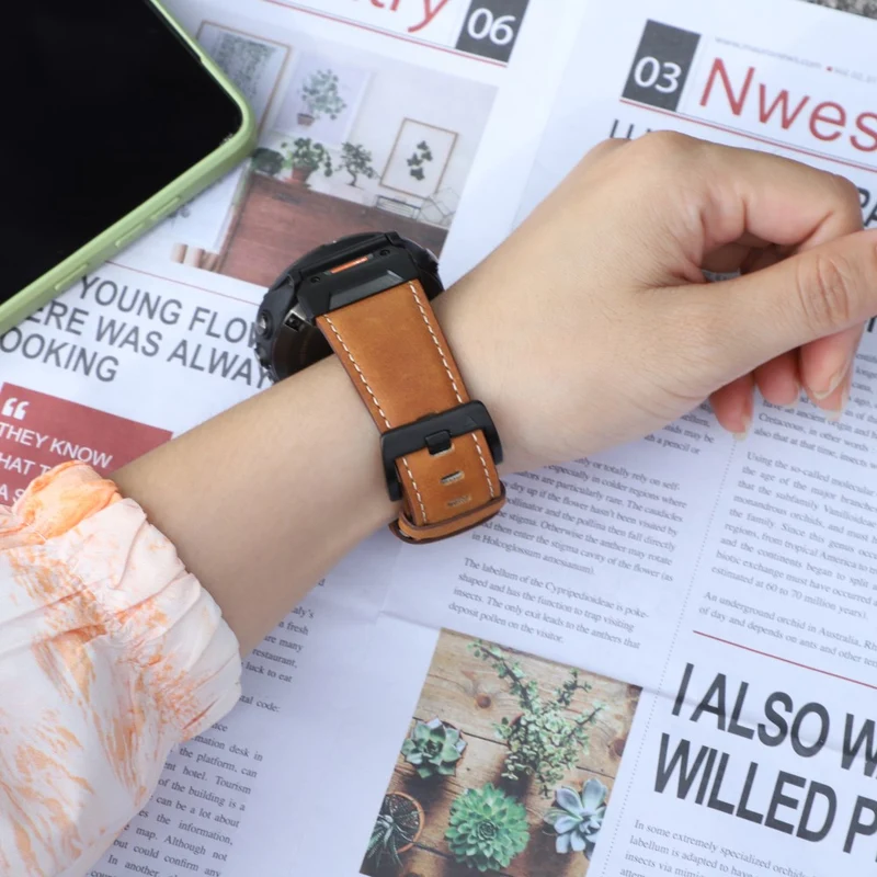Haltbar Garmin Smartwatch Echtes Leder Universell Armband