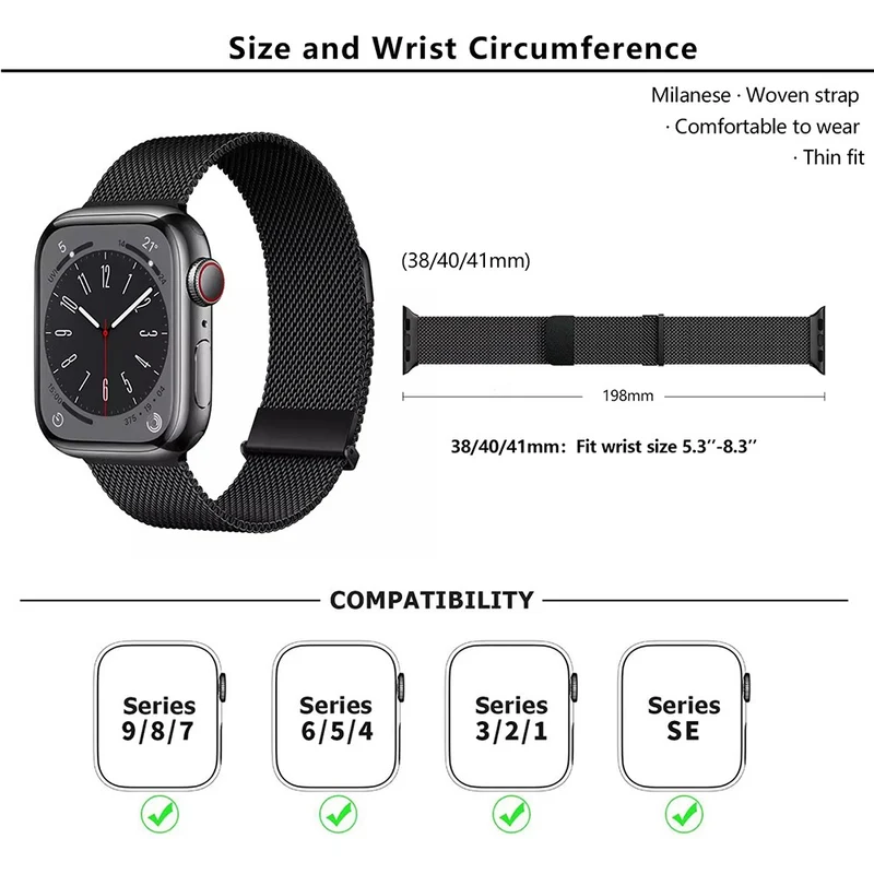 Bemerkenswert Elegant Apple Smartwatch Metall Universell Armband