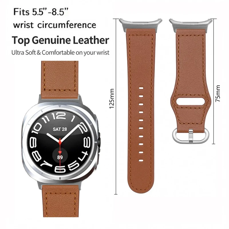 Sehr Angenehm Samsung Galaxy Watch Ultra 47mm Echtes Leder Armband