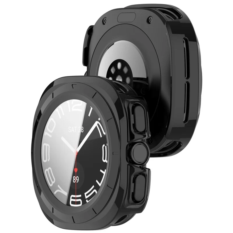 Hart Samsung Galaxy Watch Ultra 47mm Hülle mit Displayschutz in Glas und Plastik