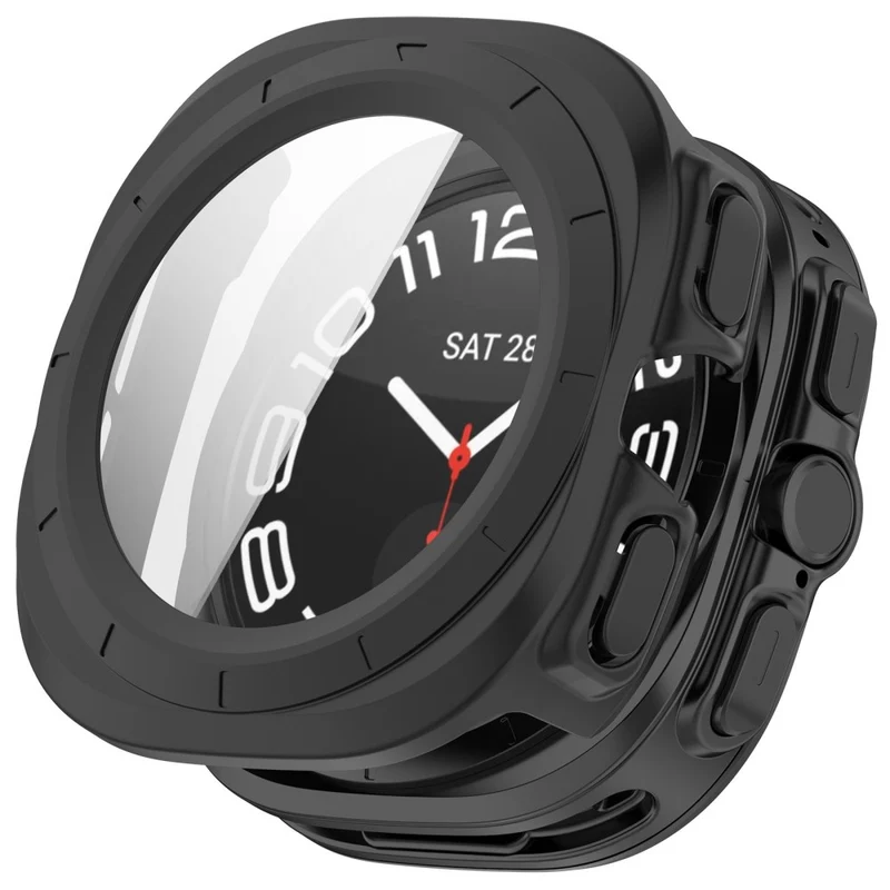 Hart Samsung Galaxy Watch Ultra 47mm Hülle mit Displayschutz in Glas und Plastik