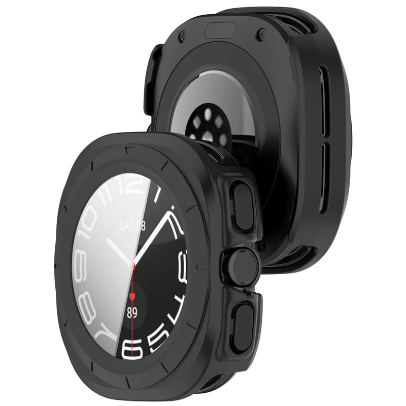 Hart Samsung Galaxy Watch Ultra 47mm Hülle mit Displayschutz in Glas und Plastik