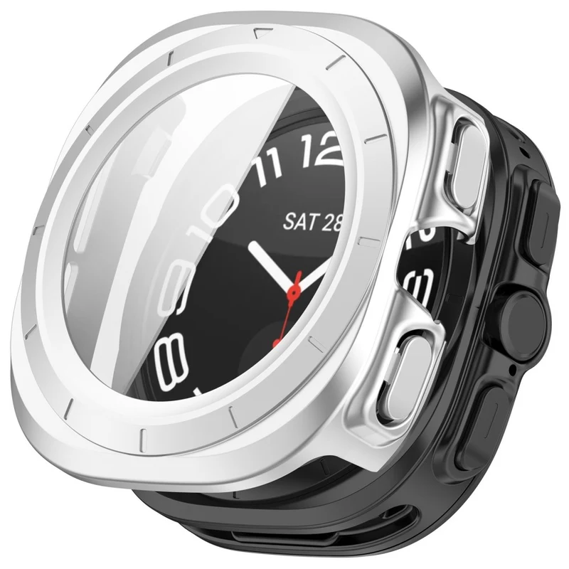 Hart Samsung Galaxy Watch Ultra 47mm Hülle mit Displayschutz in Glas und Plastik