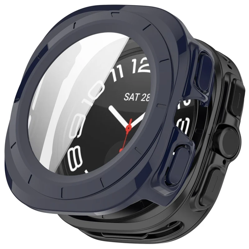 Hart Samsung Galaxy Watch Ultra 47mm Hülle mit Displayschutz in Glas und Plastik