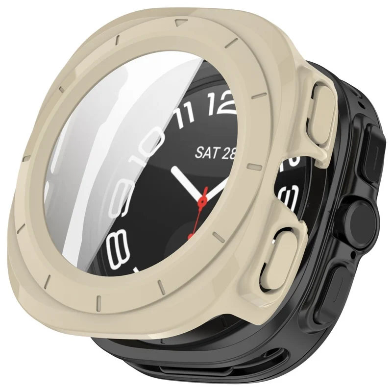 Hart Samsung Galaxy Watch Ultra 47mm Hülle mit Displayschutz in Glas und Plastik