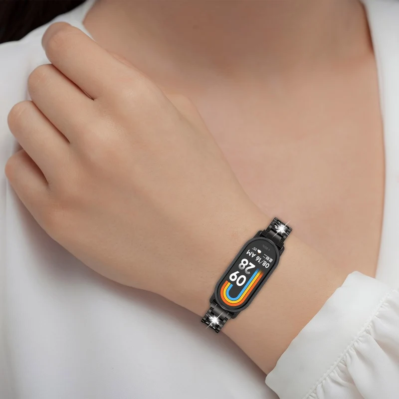 Supersauber Xiaomi Smart Band 8 Metall Und Strass Armband