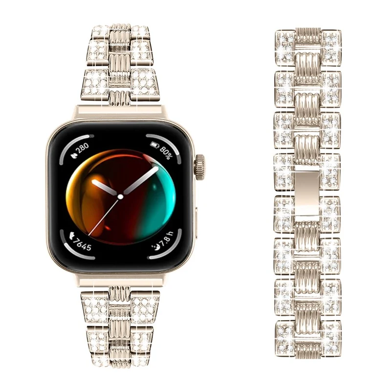 Unglaublich Elegant Huawei Watch Fit 3 Metall Und Strass Armband
