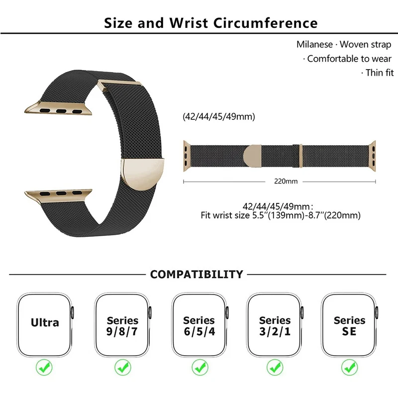 Sehr Angenehm Apple Smartwatch Metall Universell Armband