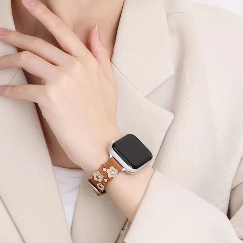 Elegant Apple Smartwatch Echtes Leder Universell Armband