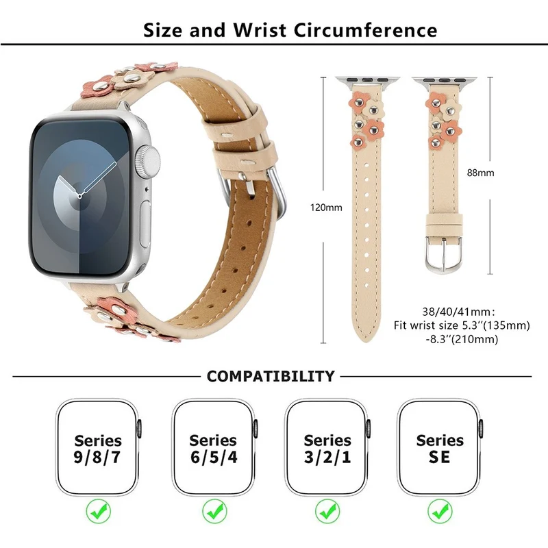 Elegant Apple Smartwatch Echtes Leder Universell Armband