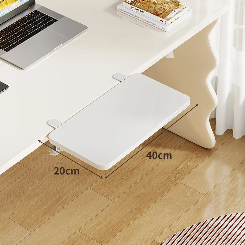 Unter-Desk Bambus Ausziehbare Arbeitsfläche Clamp-Montierte Tastatur- & Mausplattform