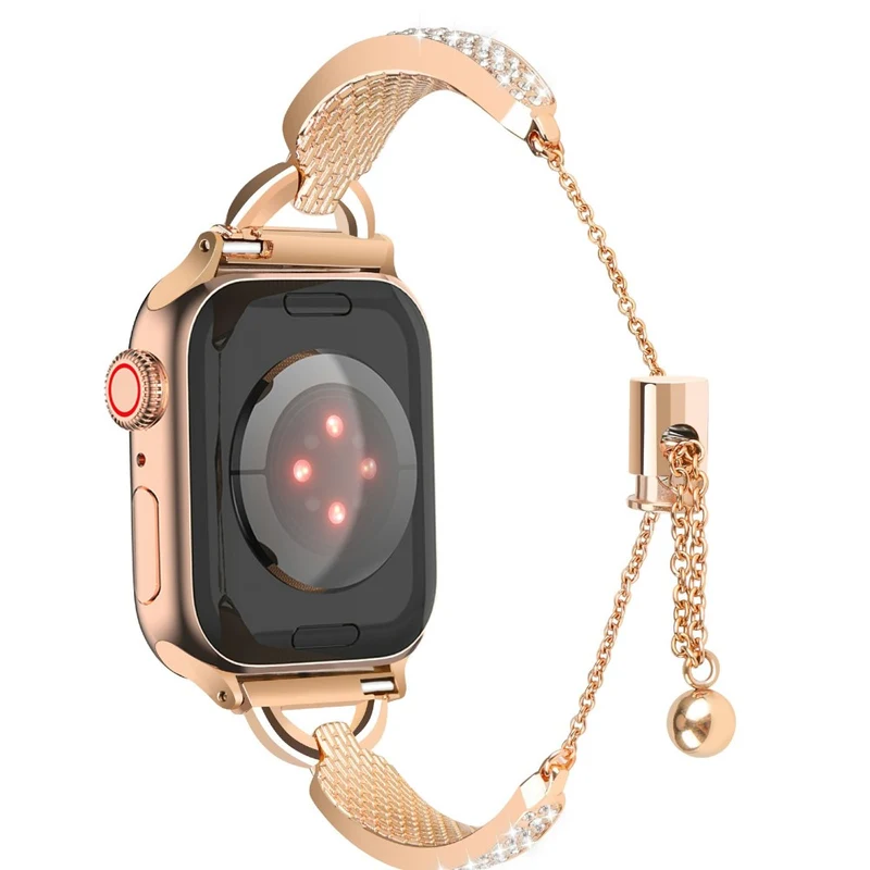 Unglaublich Robust Apple Smartwatch Metall Und Strass Universell Armband